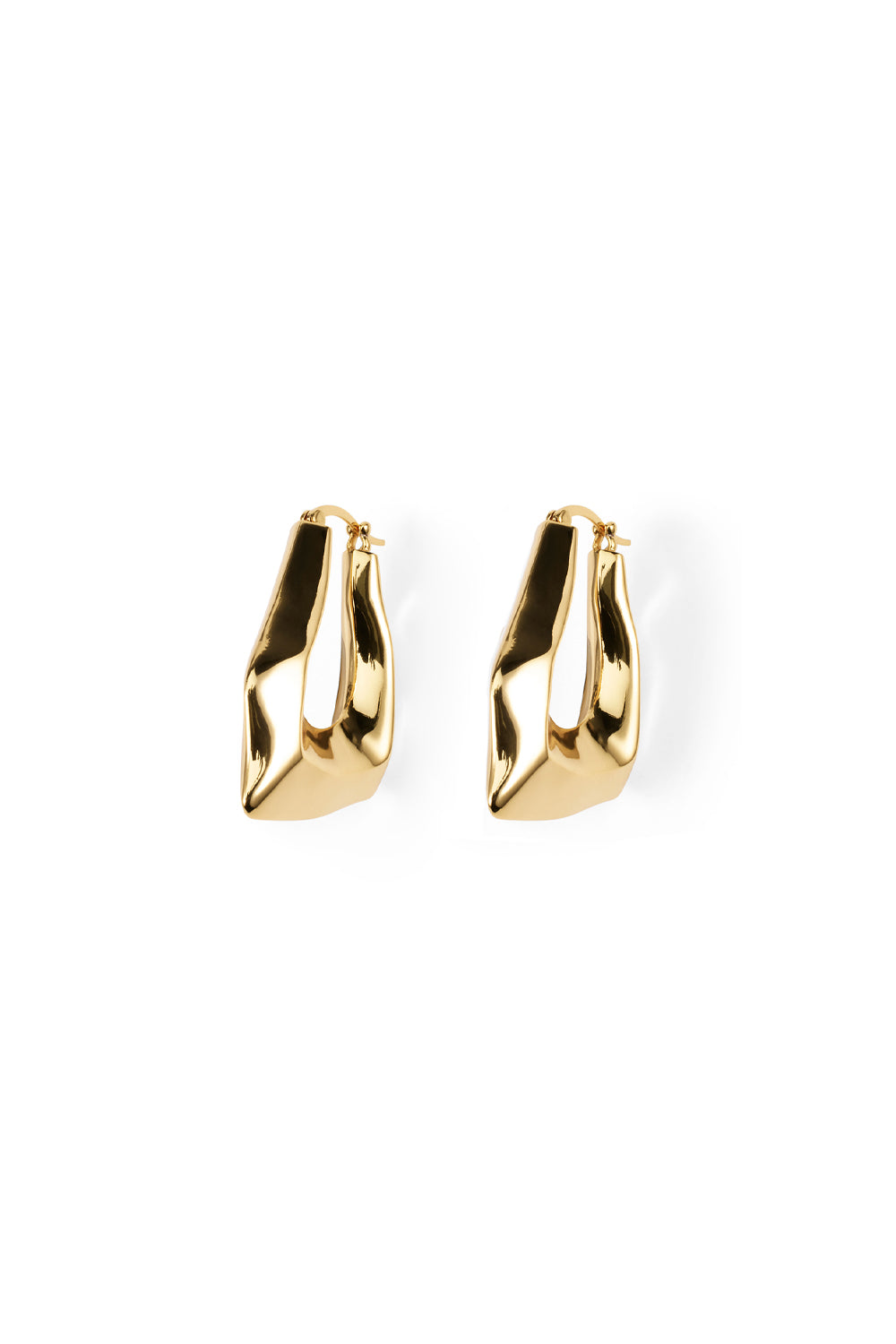 Angular Hoop Earrings (Gold)