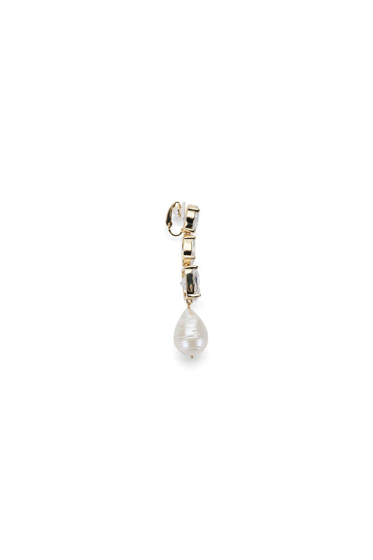 Diamante Pearl Large Earrings (Gold)