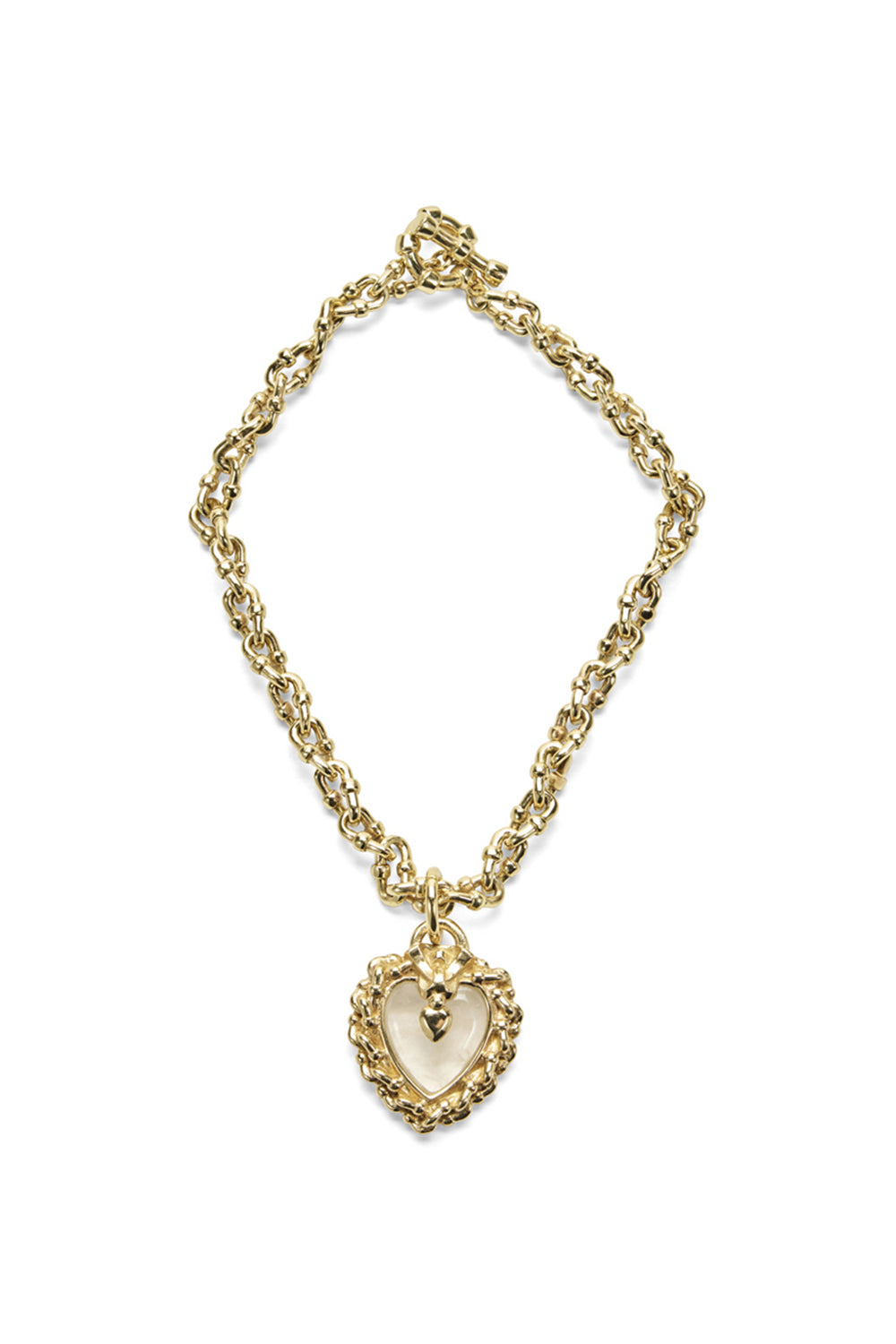 Fob Heart Chain Choker (Gold/Crystal)