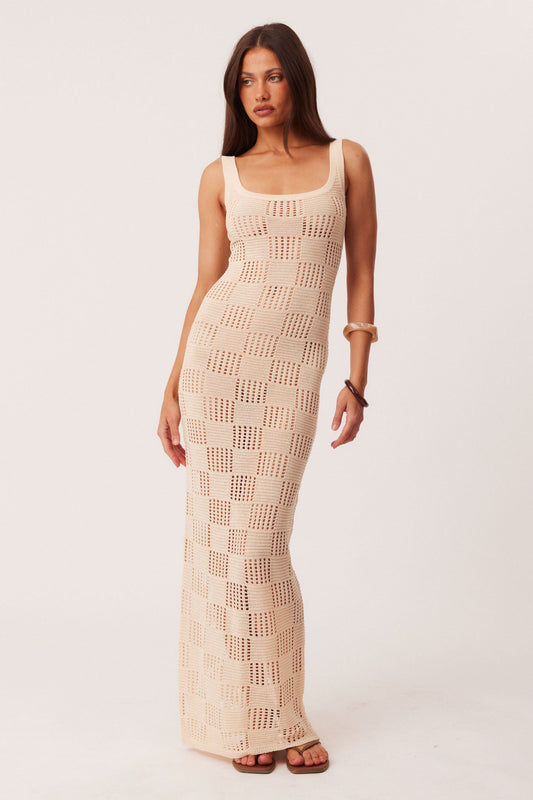 SNDYS BREANNA SHIMMER MAXI DRESS (Cream)