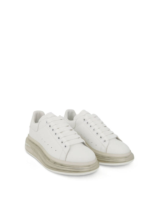 ALEXANDER MCQUEEN Larry Transparent Sole Sneakers (White White)