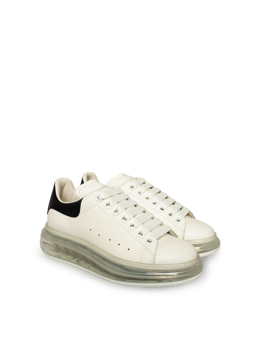 ALEXANDER MCQUEEN Larry Transparent Sole Sneakers (White Black)