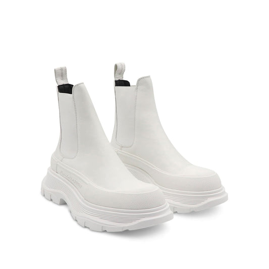ALEXANDER McQUEEN Tread Slick Chelsea Boots (White/Silver)