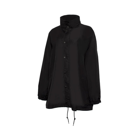 BALENCIAGA Oversize Logo Nylon Windbreaker (Black)
