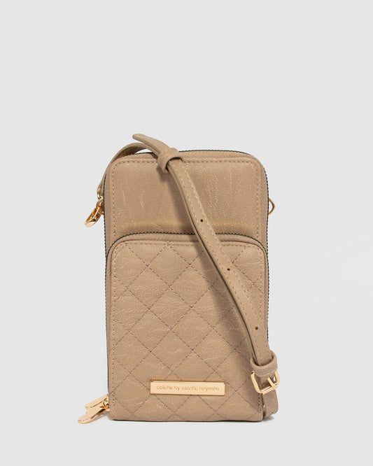 Colette Koni Phone Crossbody Bag (Taupe)