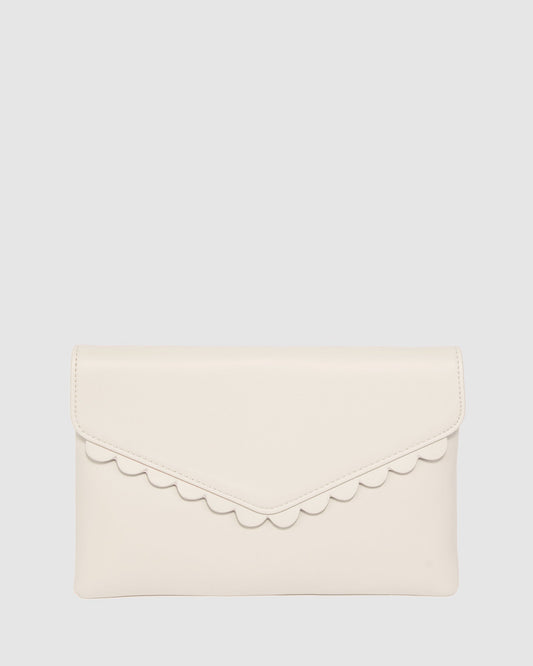 Colette Jordana Scallop Clutch Bag (Nude)