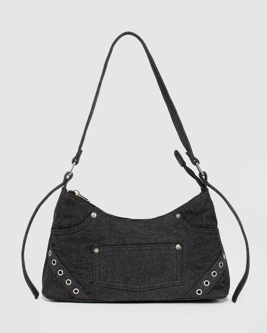 Colette by Colette Hayman Ashley Black Shoulder Bag (Denim)