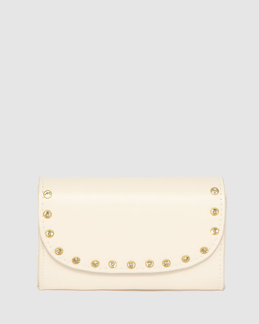 Colette Kids Diamonte Clutch Bag (Ivory)