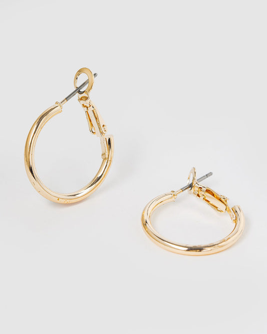 Colette Fine Hoop Earrings 20mm (Gold)