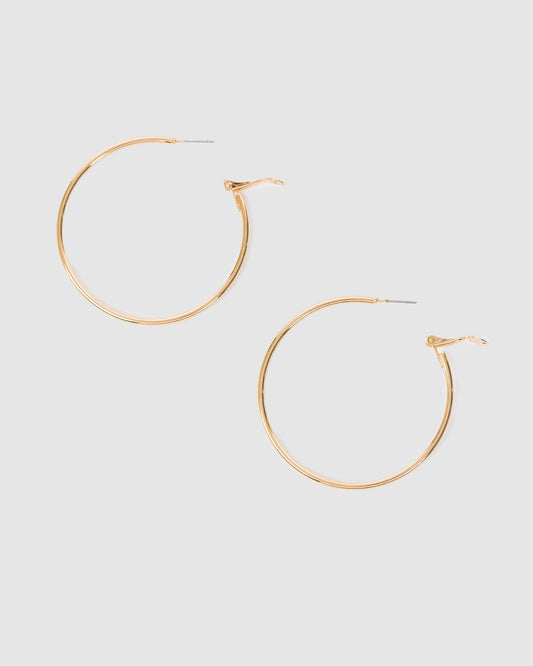 Colette Fine Hoop Earrings 50mm (Gold)