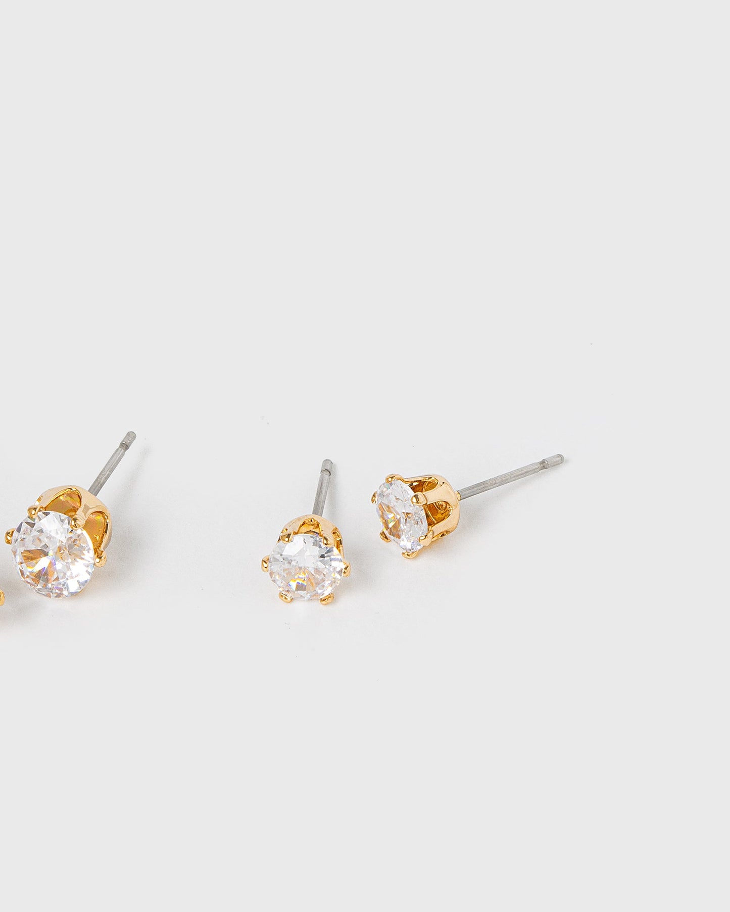 Colette by Colette Hayman 3 Pack Round Stud Earrings (Gold)