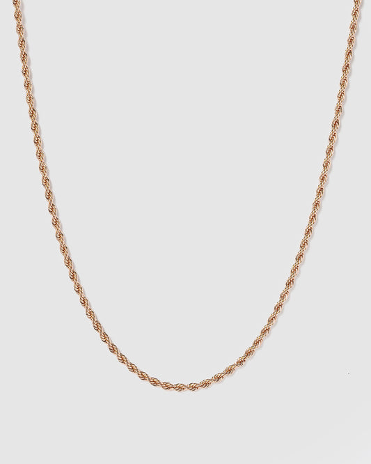 Colette Thin Rope Chain Necklace (Rose Gold)