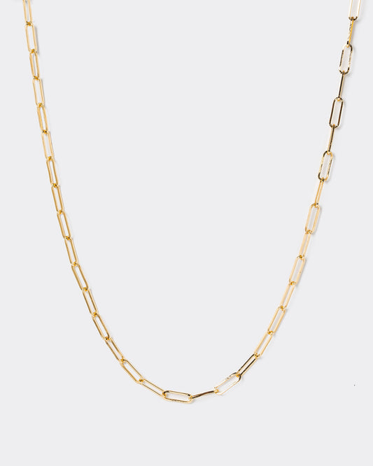 Colette Paperclip Chain Necklace (Gold)