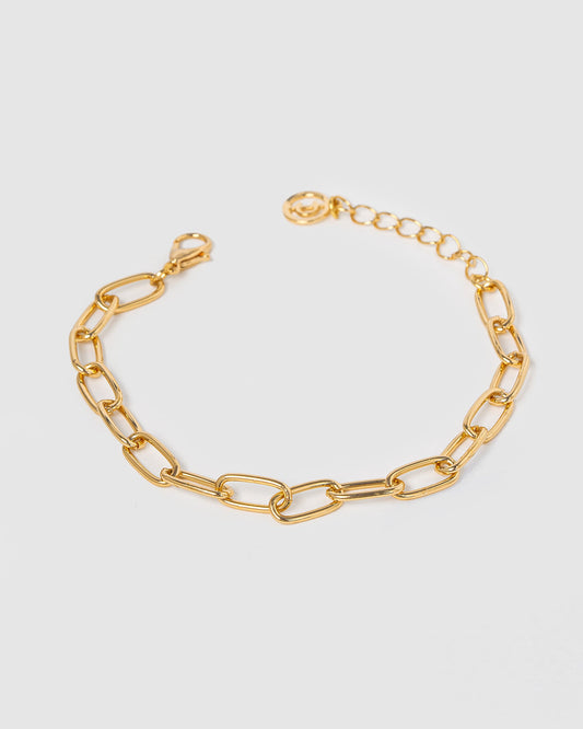 Colette Paperclip Chain Bracelet (Gold)