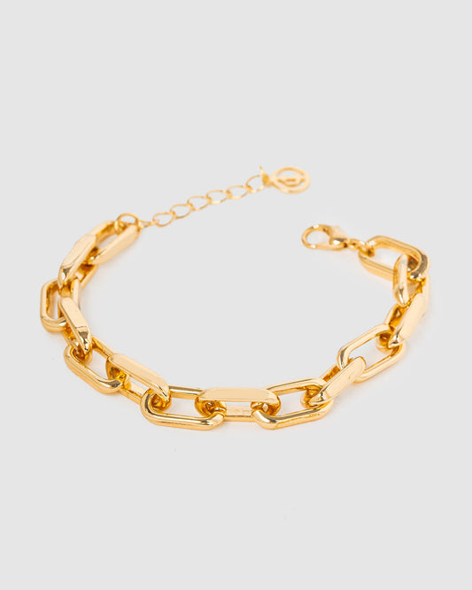 Colette Thick Linked Chain Bracelet (Gold)