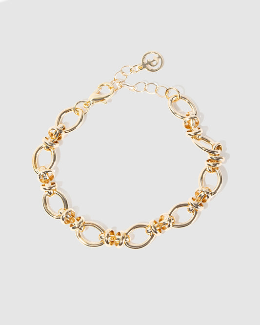 Colette Oval Linked Chain Bracelet (Gold)