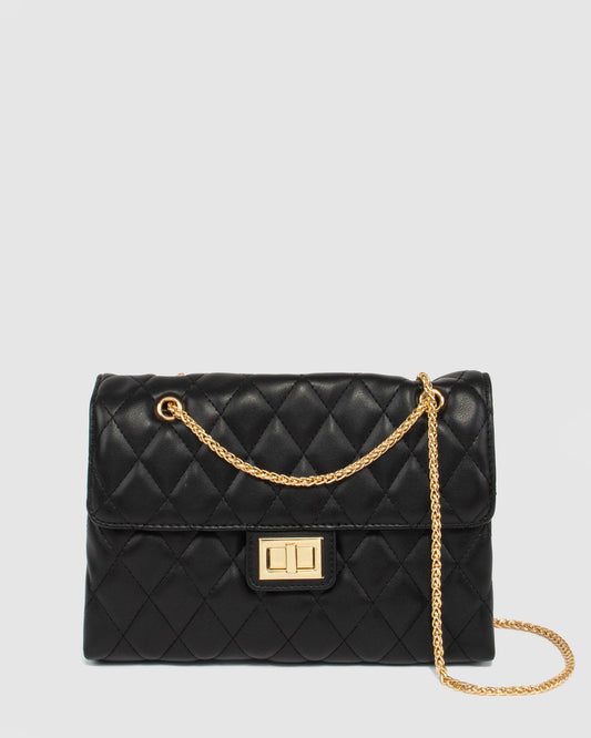 Colette Zion Quilt Crossbody Bag (Black)