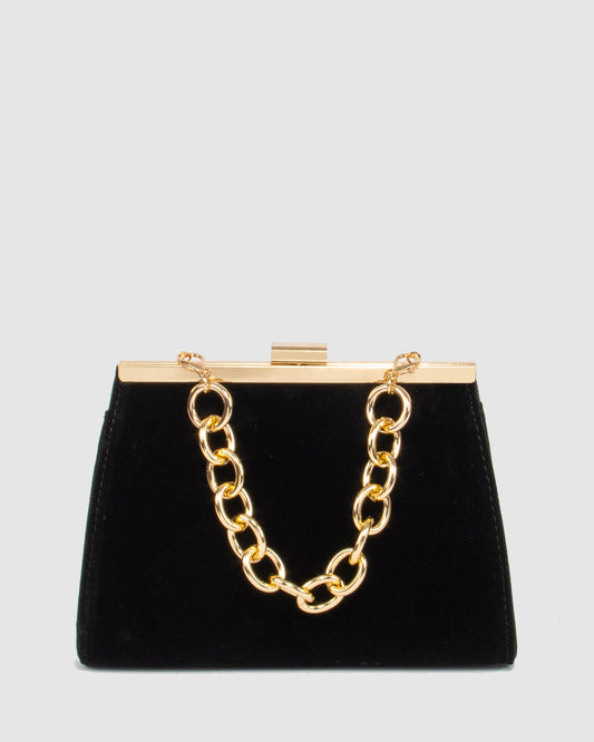 Colette Crystal Top Handle Bag (Black)