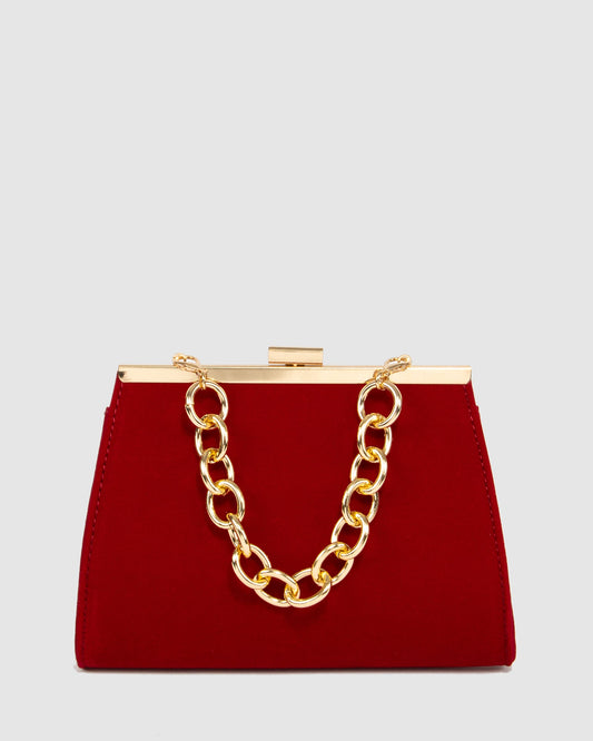 Colette Crystal Top Handle Bag (Red)