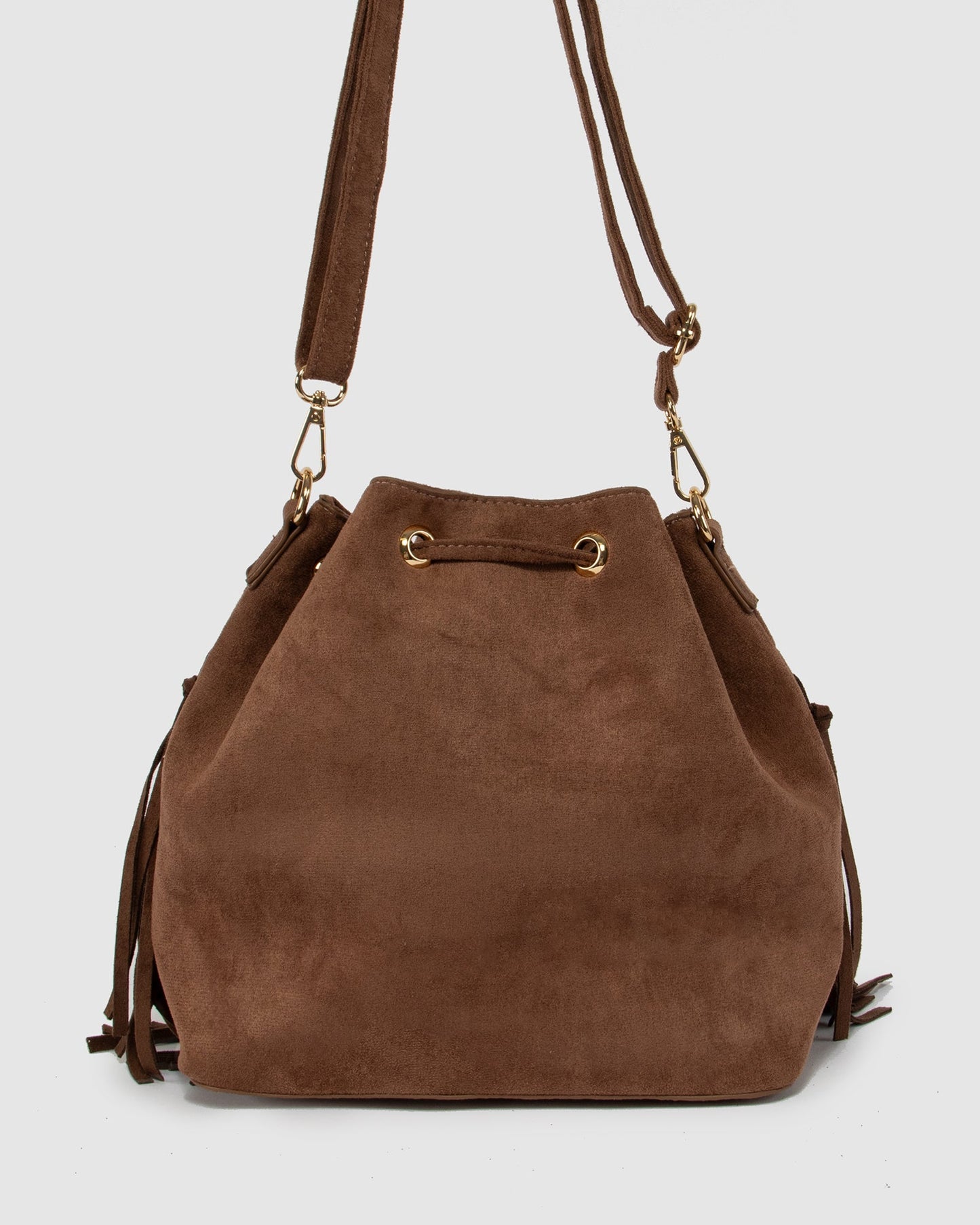 Colette by Colette Hayman Giselle Fringe Bucket Bag (Chocolate)