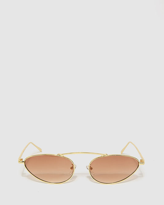 Colette Gold & Cat Eye Sunglasses (Brown)