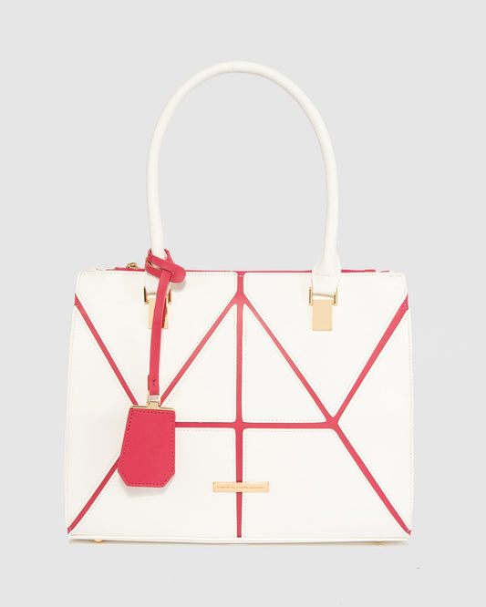 Colette Lucy Panel Tote (White)