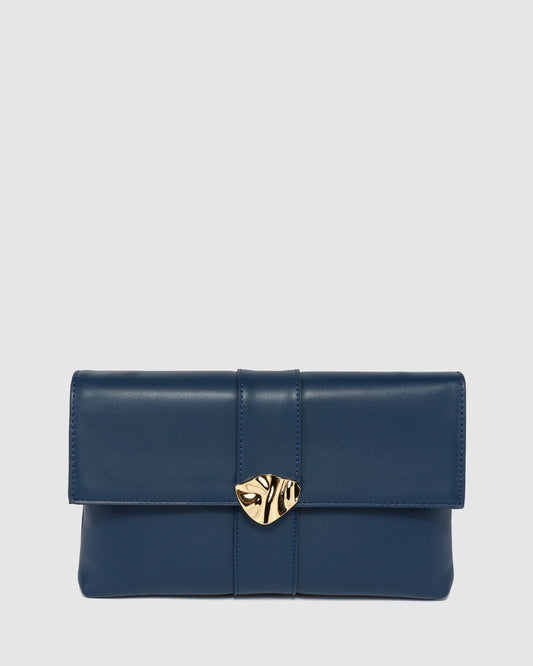 Colette Polly Flap Clutch (Navy)