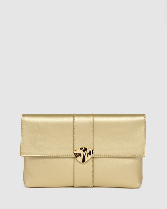 Colette Polly Flap Clutch (Gold)