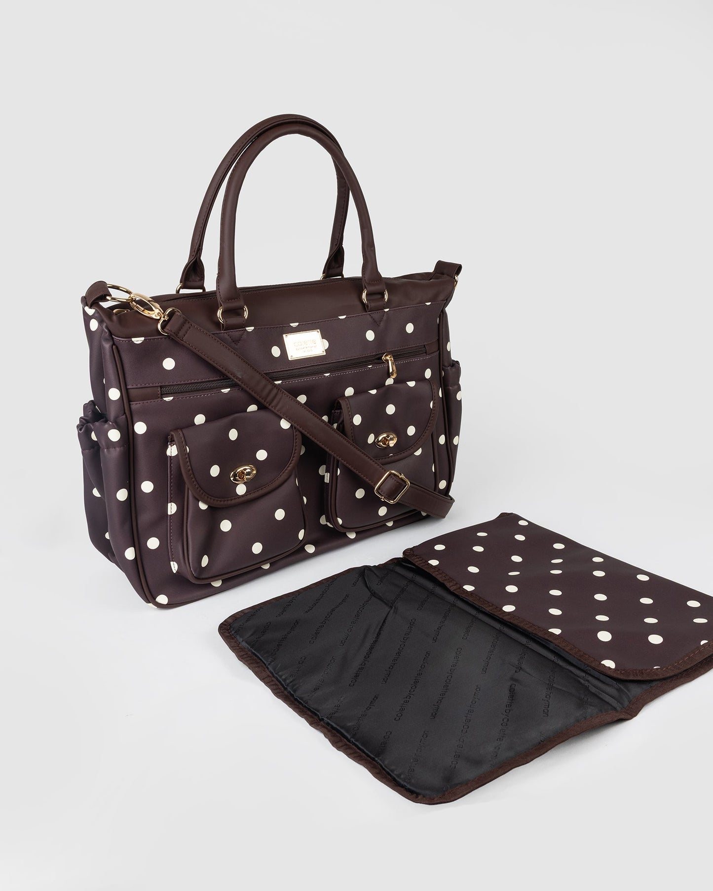 Colette by Colette Hayman Chocolate Double Pocket Baby Bag (Brown)