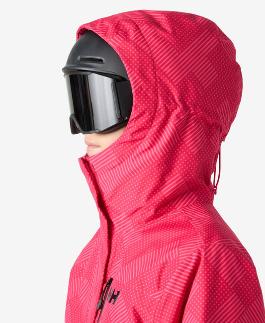 Helly Hansen W SNOWPLAY JACKET, Cranberry (Cranberry Plaid Color Aop)