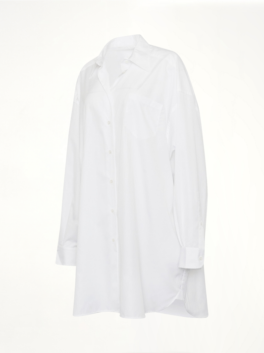 MAISON MARGIELA Oversize Cotton Shirt Dress (White)