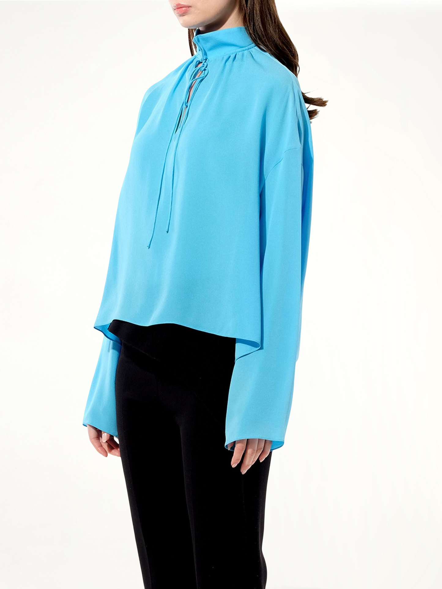 BALENCIAGA Georgette Shirt (Blue)