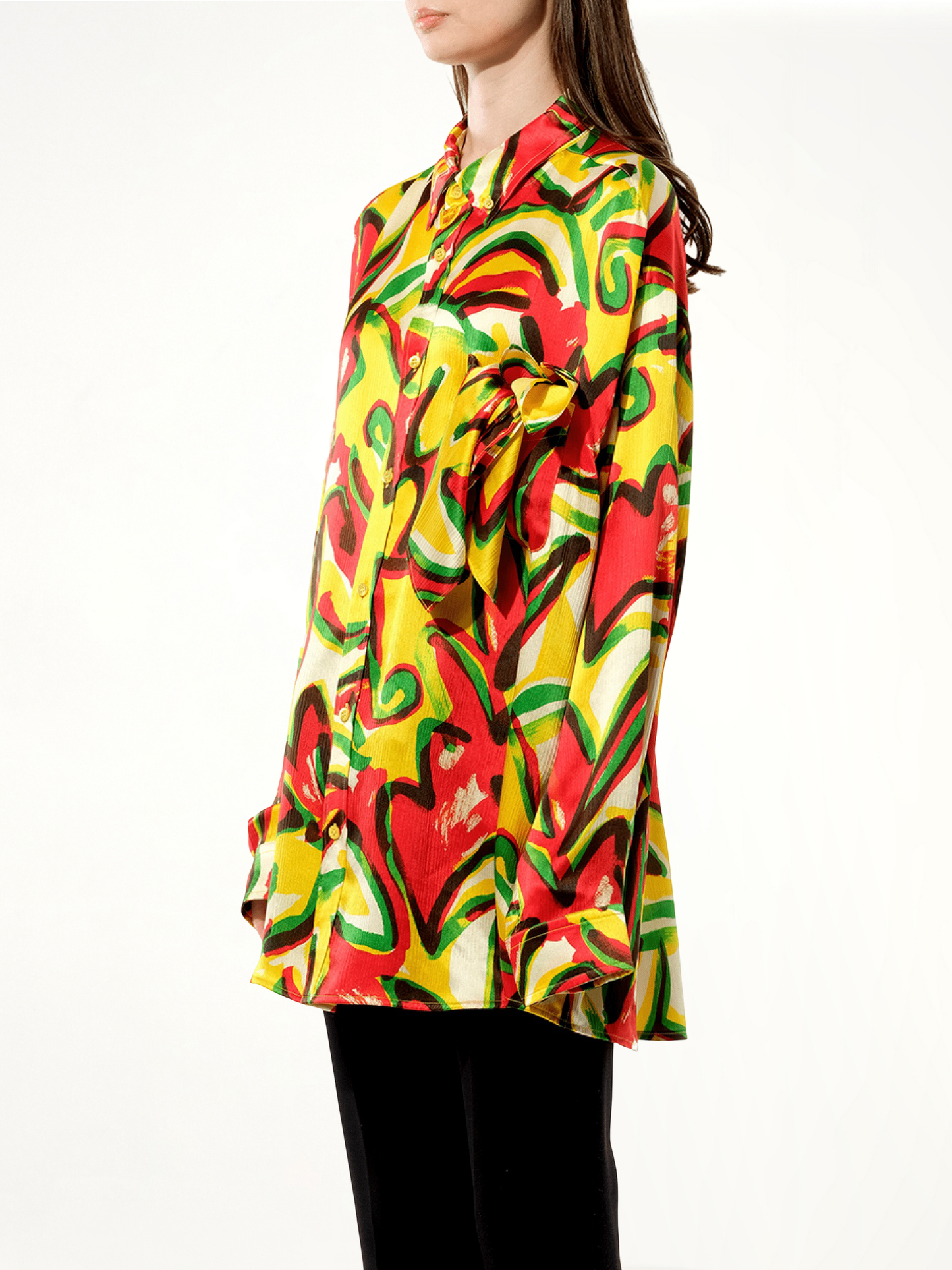 BALENCIAGA Scarf Flower Shirt (Red)