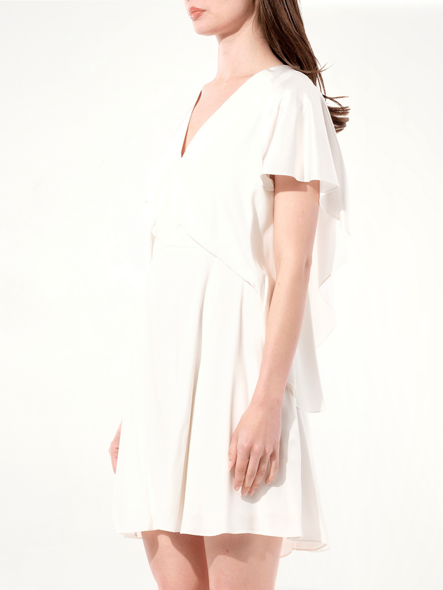 BALENCIAGA Breezy Romantic Short Sleeve Dress (White)