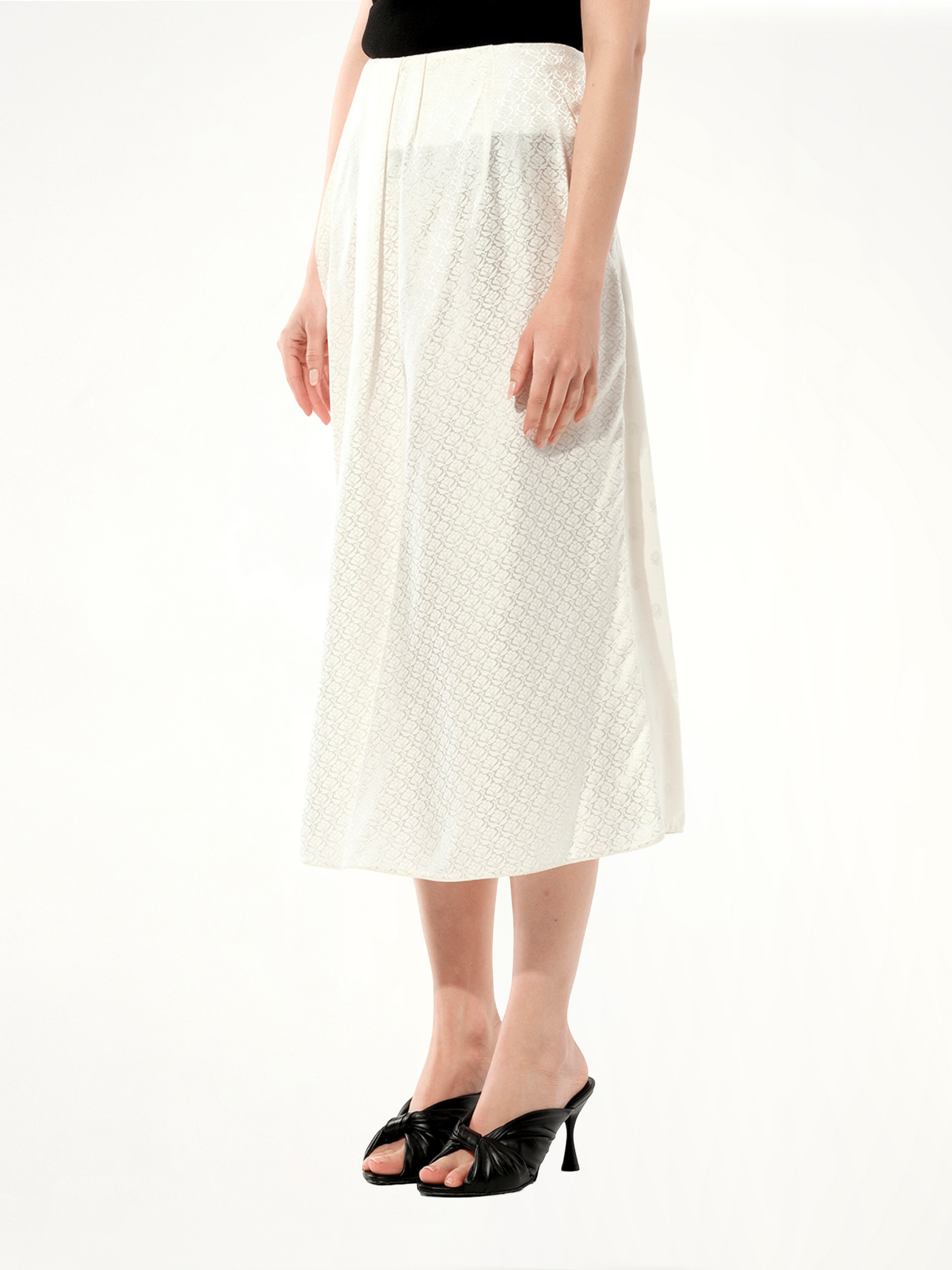 BALENCIAGA Mix Satin Skirt (White)