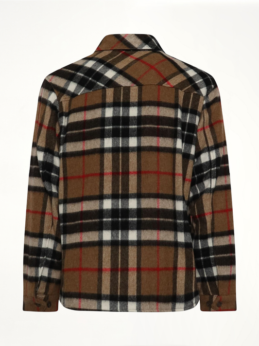 WE11DONE Check Anorak Wool Shirt (Brown)
