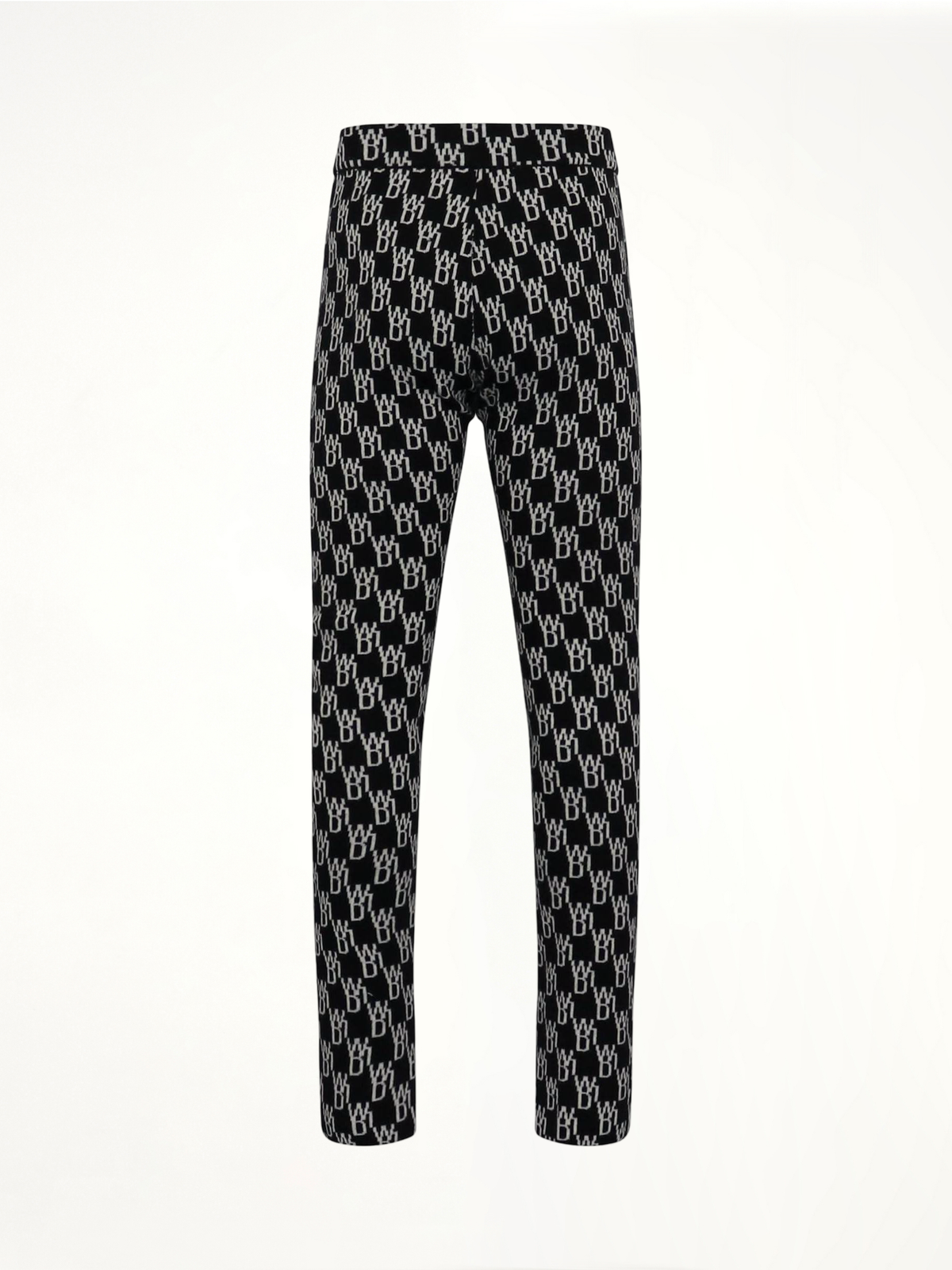 WE11DONE Fitted Knit Side Open Jacquard Trouser (Black)