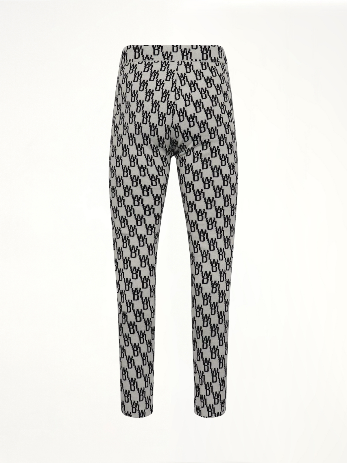 WE11DONE Fitted Knit Side Open Jacquard Trouser (White)