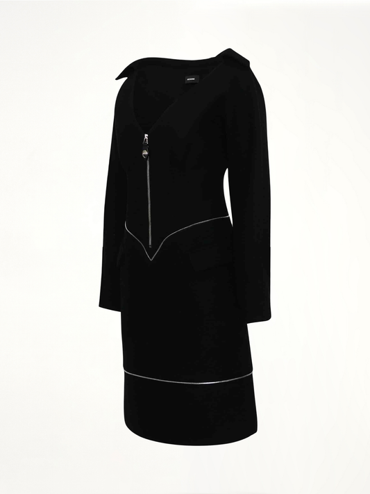 WE11DONE Off-Shoulder Neck Line Dress (Black)