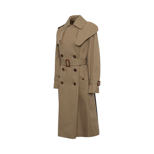 ALEXANDER McQUEEN Graffiti Trench Coat (Beige/Black)