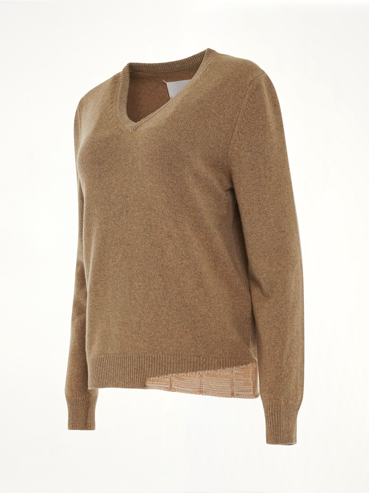 MAISON MARGIELA Knit V Neck Pullover (Beige)