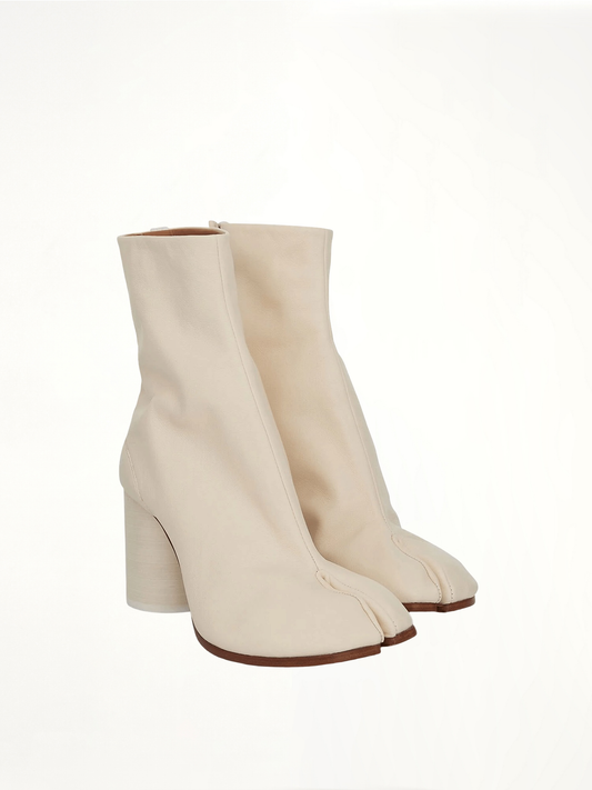 MAISON MARGIELA Tabi Ankle Boots 8cm Heel (White)