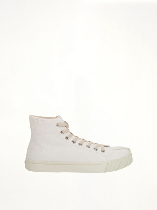 Image of Sneakers. Product name - Tabi High Sneaker in White colour by brand - MAISON MARGIELA