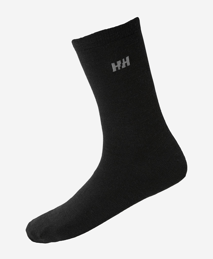 Image of Socks. Product name - EVERYDAY WOOL SOCK 2PK, Black in Black colour by brand - Helly Hansen