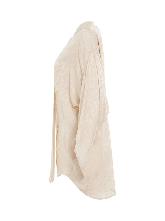 BALENCIAGA Twisted Swing Blouse (Dusty Ivory)