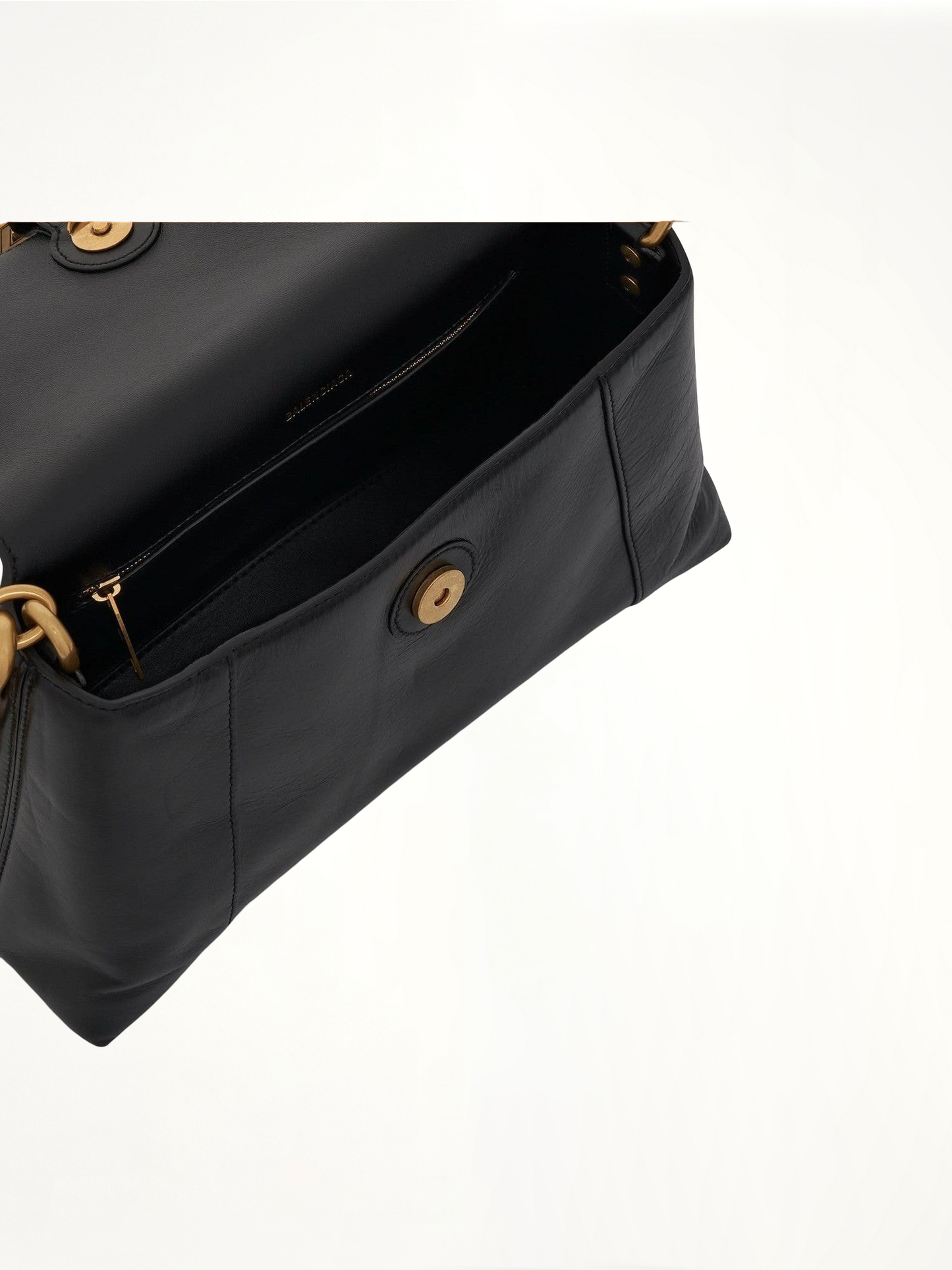 BALENCIAGA Downtown Small Shoulder Bag with Chain (Black)