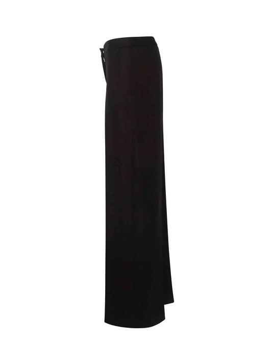 ALEXANDER MCQUEEN Herringbone Wide Leg Pants (Chocolate)