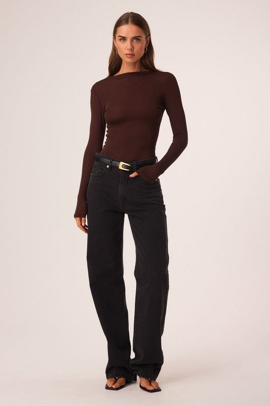SNDYS KATYA LONG SLEEVE TOP (Chocolate)