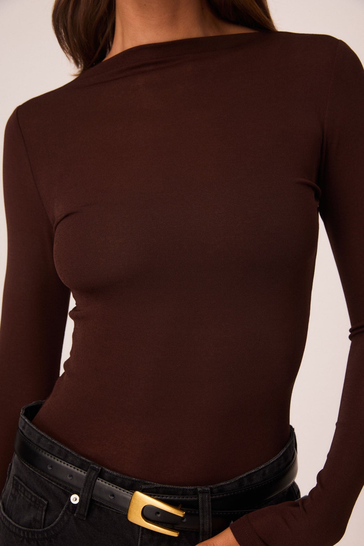 SNDYS KATYA LONG SLEEVE TOP (Chocolate)
