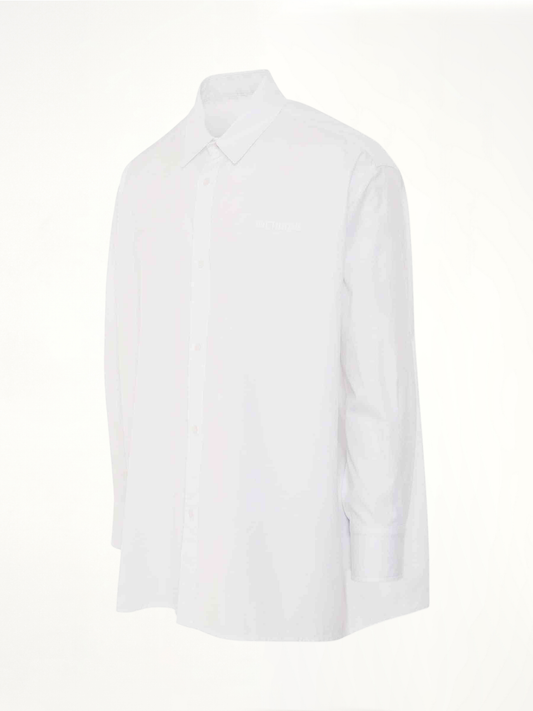 WE11DONE 1506 Logo Print Cotton Shirt (White)